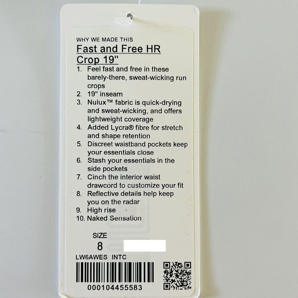 LULULEMON ATHLETICA Interconnect Blue Multi F & F HR Crop 19" Leggings - US 8 - Picture 8 of 8